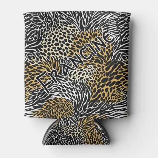 Rafraîchisseur Pour Canette Poster de animal mixte Zebra Leopard Tiger Impress (Devant)