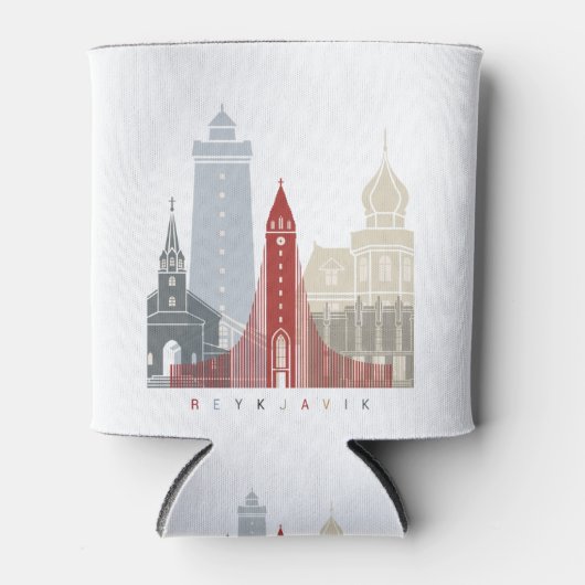 Rafraîchisseur Pour Canette Poster de la silhouette Reykjavik V2 (Devant)