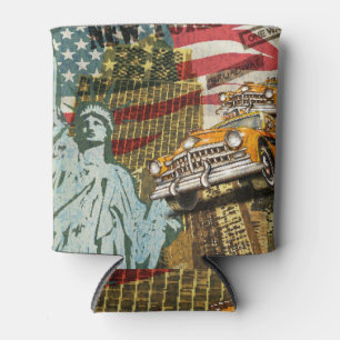 Rafraîchisseur Pour Canette Poster de voyage new-yorkais vintage.