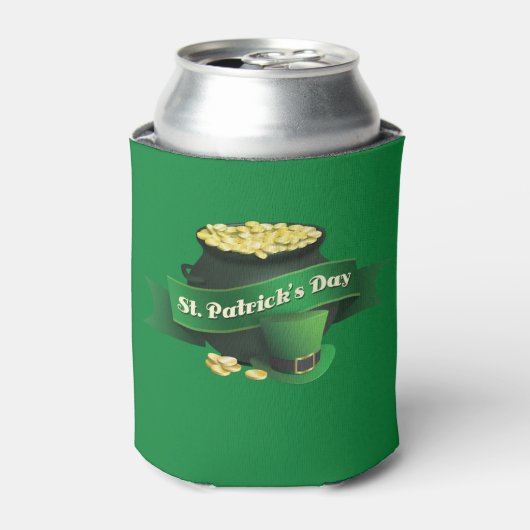 Rafraîchisseur Pour Canette Pot d'or de Jour de la Saint Patrick Leprechaun (Can devant)