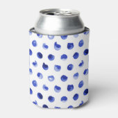 Rafraîchisseur Pour Canette Pot Polka : bleu cobalt géométrique (Can devant)
