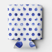 Rafraîchisseur Pour Canette Pot Polka : bleu cobalt géométrique (Dos)