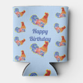 Rafraîchisseur Pour Canette Poulet rouge - Hommes Joyeux Anniversaire (Devant)