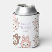 Rafraîchisseur Pour Canette Poupées Fluffées Pastel Bunny à thème Anniversaire (Can devant)