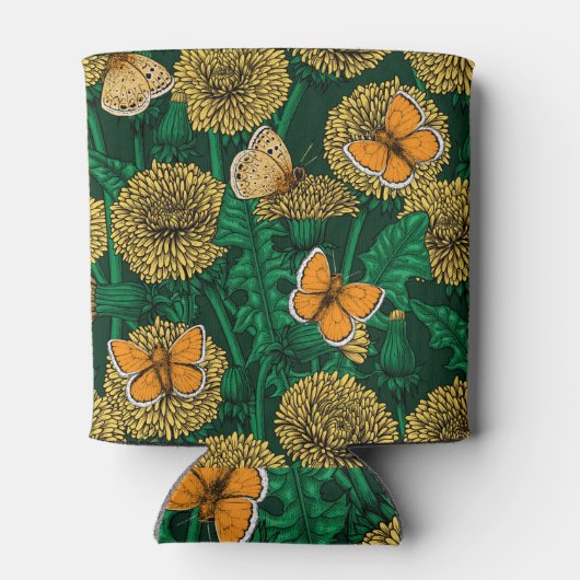 Rafraîchisseur Pour Canette Pré de Dandelion sur vert foncé (Dos)