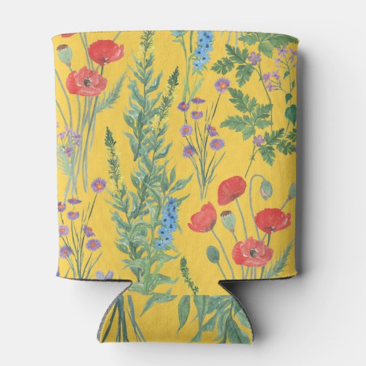 Rafraîchisseur Pour Canette Pré fleur sauvage : Aquarelle Peinture sans joint. (Dos)