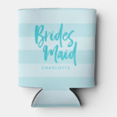 Rafraîchisseur Pour Canette Preppy Bridesmaid Name Blue Stripes (Devant)