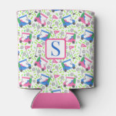 Rafraîchisseur Pour Canette Preppy Pink Blue Green Golf Monogramme (Dos)