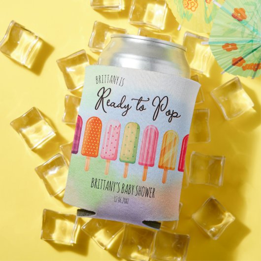 Rafraîchisseur Pour Canette Prêt à pop Popsicle Baby shower Favor (Été in situ)