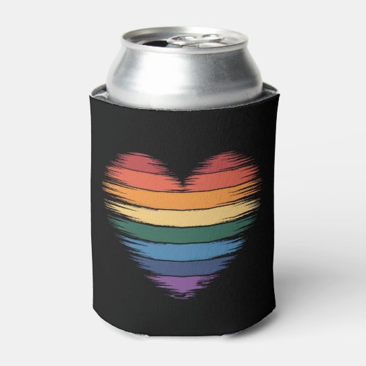 Rafraîchisseur Pour Canette Pride Rainbows Heart Print LGBT Gay pride (Can devant)