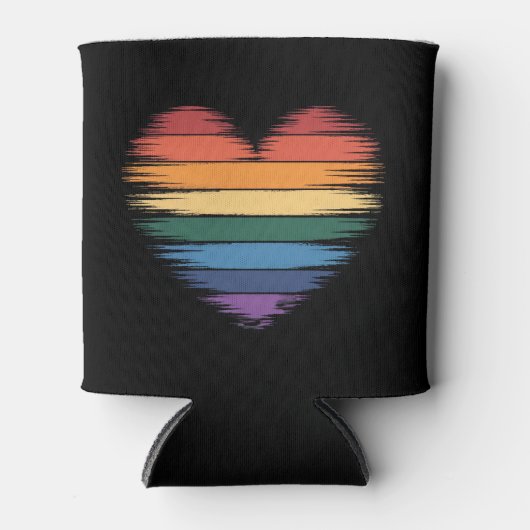 Rafraîchisseur Pour Canette Pride Rainbows Heart Print LGBT Gay pride (Devant)