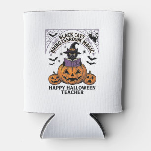 Rafraîchisseur Pour Canette Prof Cat Halloween Citrouille Vintage Salle de Cla
