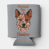 Rafraîchisseur Pour Canette Propriété d'un Heeler (rouge) (Dos)