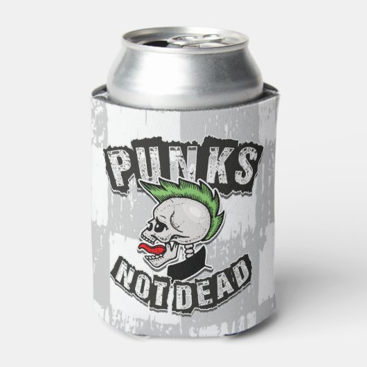 Rafraîchisseur Pour Canette Punks pas mort crâne Mohawk Punk Rock Rocker (Can devant)