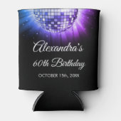 Rafraîchisseur Pour Canette Purple 60e anniversaire Disco Ball 70's (Devant)