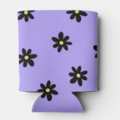 Rafraîchisseur Pour Canette Purple Black Floral Élégant & Boisson Chic (Dos)