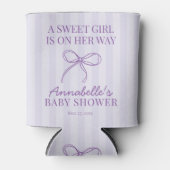 Rafraîchisseur Pour Canette Purple Coquette Bow Pastel Baby shower Favoriser (Devant)