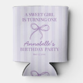 Rafraîchisseur Pour Canette Purple Coquette Bow Pastel Lavender Anniversaire F (Devant)