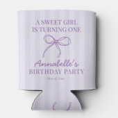 Rafraîchisseur Pour Canette Purple Coquette Bow Pastel Lavender Anniversaire F (Dos)