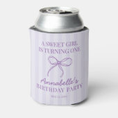 Rafraîchisseur Pour Canette Purple Coquette Bow Pastel Lavender Anniversaire F (Can Dos)