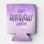 Rafraîchisseur Pour Canette Purple Pink Bokeh Anniversaire (Dos)