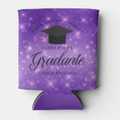 Rafraîchisseur Pour Canette Purple Sparkle Graduate Custom Graduate Party (Devant)