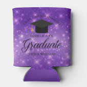 Rafraîchisseur Pour Canette Purple Sparkle Graduate Custom Graduate Party (Dos)