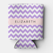 Rafraîchisseur Pour Canette Purple Zigzag, Purple Chevron, Votre Nom (Devant)