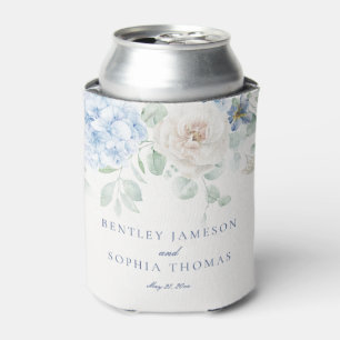 Rafraîchisseur Pour Canette Quelque Chose de Bleu Fleurs d'Hydrangea Mariage