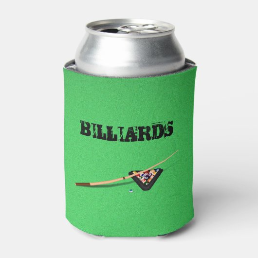 Rafraîchisseur Pour Canette Queue de billard et boules de billard (Can devant)