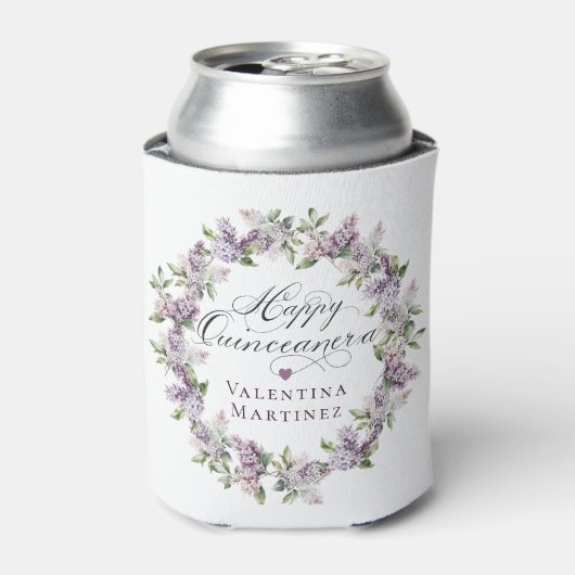 Rafraîchisseur Pour Canette Quinceanera mauve Lilac Fleur ressort (Can devant)