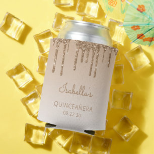 Rafraîchisseur Pour Canette Quinceañera personnalisée avec effet de goutte en