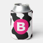 Rafraîchisseur Pour Canette Quirky Cow Patch Pattern Pink Monogram (Can devant)