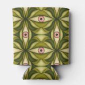 Rafraîchisseur Pour Canette Quirky Rose Eyes Et Vert Botanical Motif (Dos)