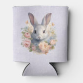 Rafraîchisseur Pour Canette Rabbit Surrounded by Pastel Flowers Cute (Devant)