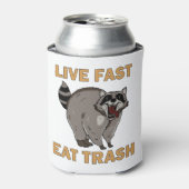 Rafraîchisseur Pour Canette Raccoon - Live Fast Eat Trash (Can devant)