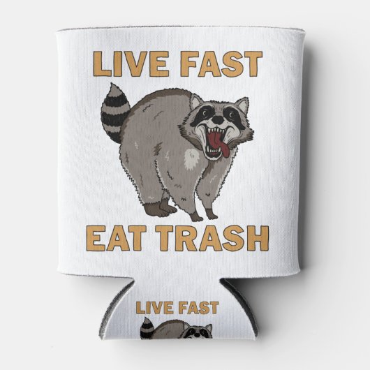 Rafraîchisseur Pour Canette Raccoon - Live Fast Eat Trash (Devant)