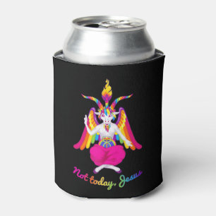 Rafraîchisseur Pour Canette Rainbow Baphomet Pas aujourd'hui Jésus Kawaii Hail