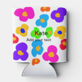 Rafraîchisseur Pour Canette Rainbow flower pride amour ajouter nom texte lqbtq (Dos)