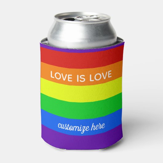 Rafraîchisseur Pour Canette Rainbow Love is Love Gay pride Parade Custom LGBT (Can devant)