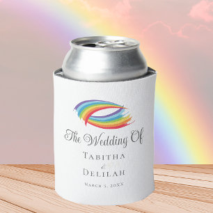 Rafraîchisseur Pour Canette Rainbow Waves beau Mariage LGBT personnalisé