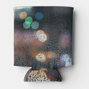 Rafraîchisseur Pour Canette Raindrops, ville nocturne : vue sur la fenêtre.