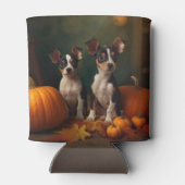 Rafraîchisseur Pour Canette Rat Terrier Chiot Automne Citrouille délice (Dos)