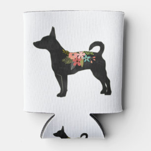 Rafraîchisseur Pour Canette Rat Terrier CN Chien Boho Floral Silhouette