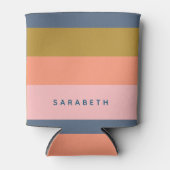 Rafraîchisseur Pour Canette Rayures Modernes Élégantes Tons Terre Jolies Perso (Devant)