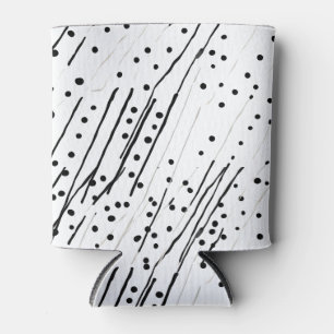 Rafraîchisseur Pour Canette Rayures ou pois noirs, blancs, motif gris