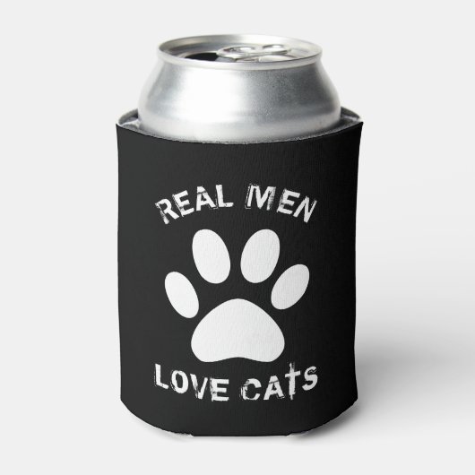 Rafraîchisseur Pour Canette Real Men Love Cats Texte Personnalisé (Can devant)