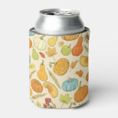 Rafraîchisseur Pour Canette Récolte d'automne : Citrouille et Feuille Motif (Can devant)