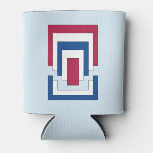 Rafraîchisseur Pour Canette Rectangle Abstrait en rouge, blanc et bleu