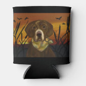 RAFRAÎCHISSEUR  POUR CANETTE RÉCUPÉRATION DE LABRADOR AU CHOCOLAT (Devant)